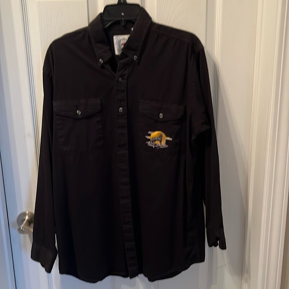 Midwest Garment Co mens size L 16 1/2 black shirt - Picture 2 of 5